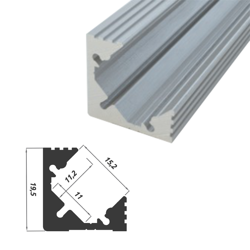 profilo dissipatore angolare strisce led